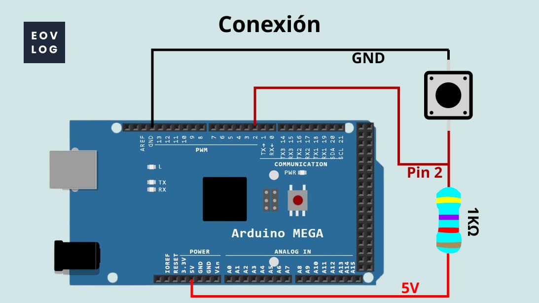 Diagrama electronico incremento ascendente con pulsador en arduino