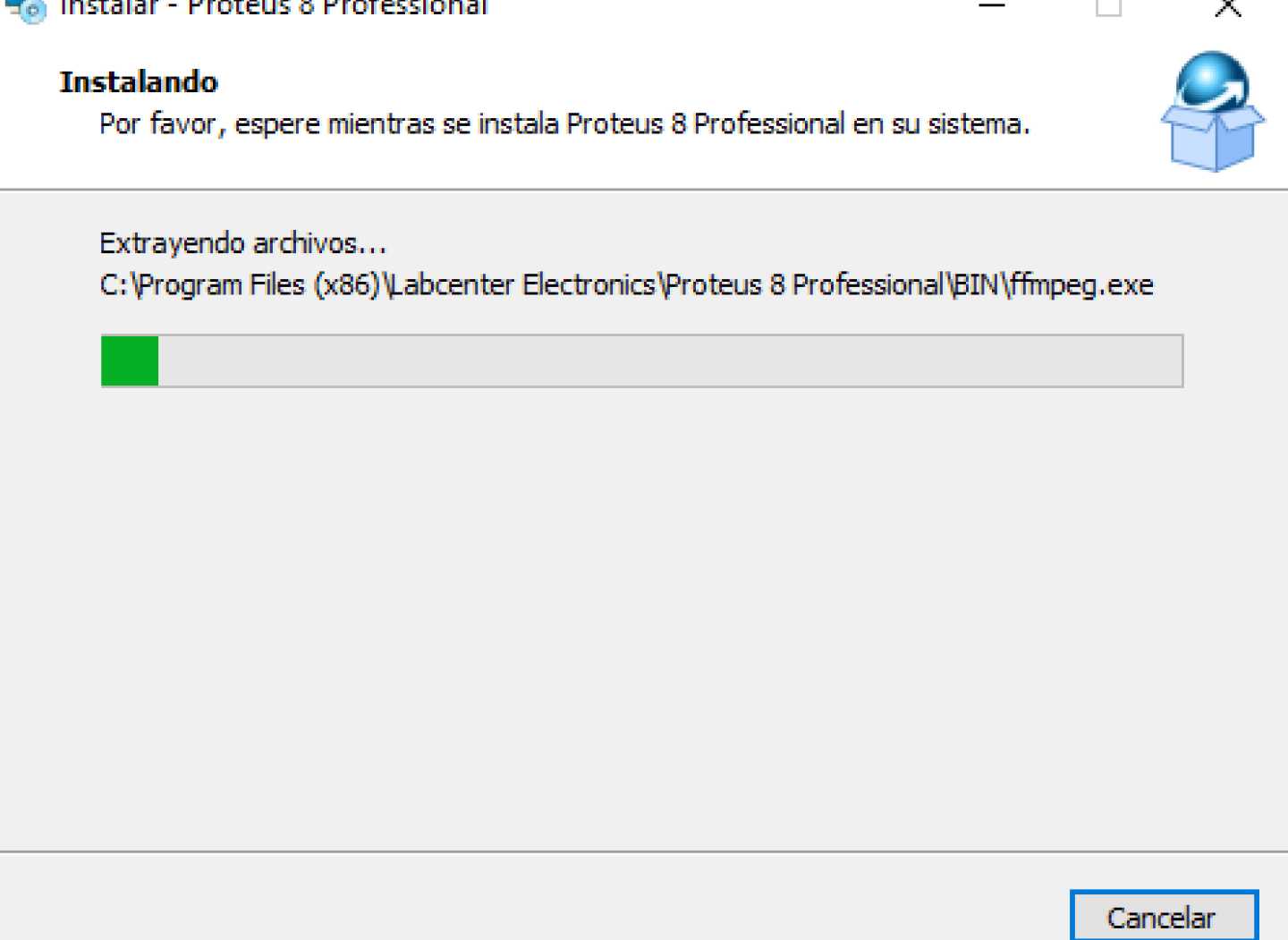 Esperamos la instalación del programa